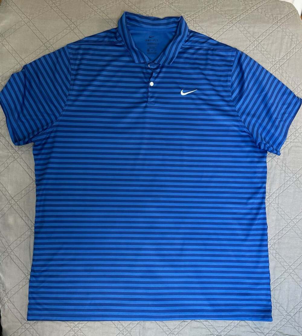 Nike Dri-Fit Polo Shirt Size 3XL Blue Striped